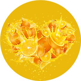 Sunquick orange splash heart